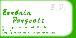 borbala porzsolt business card